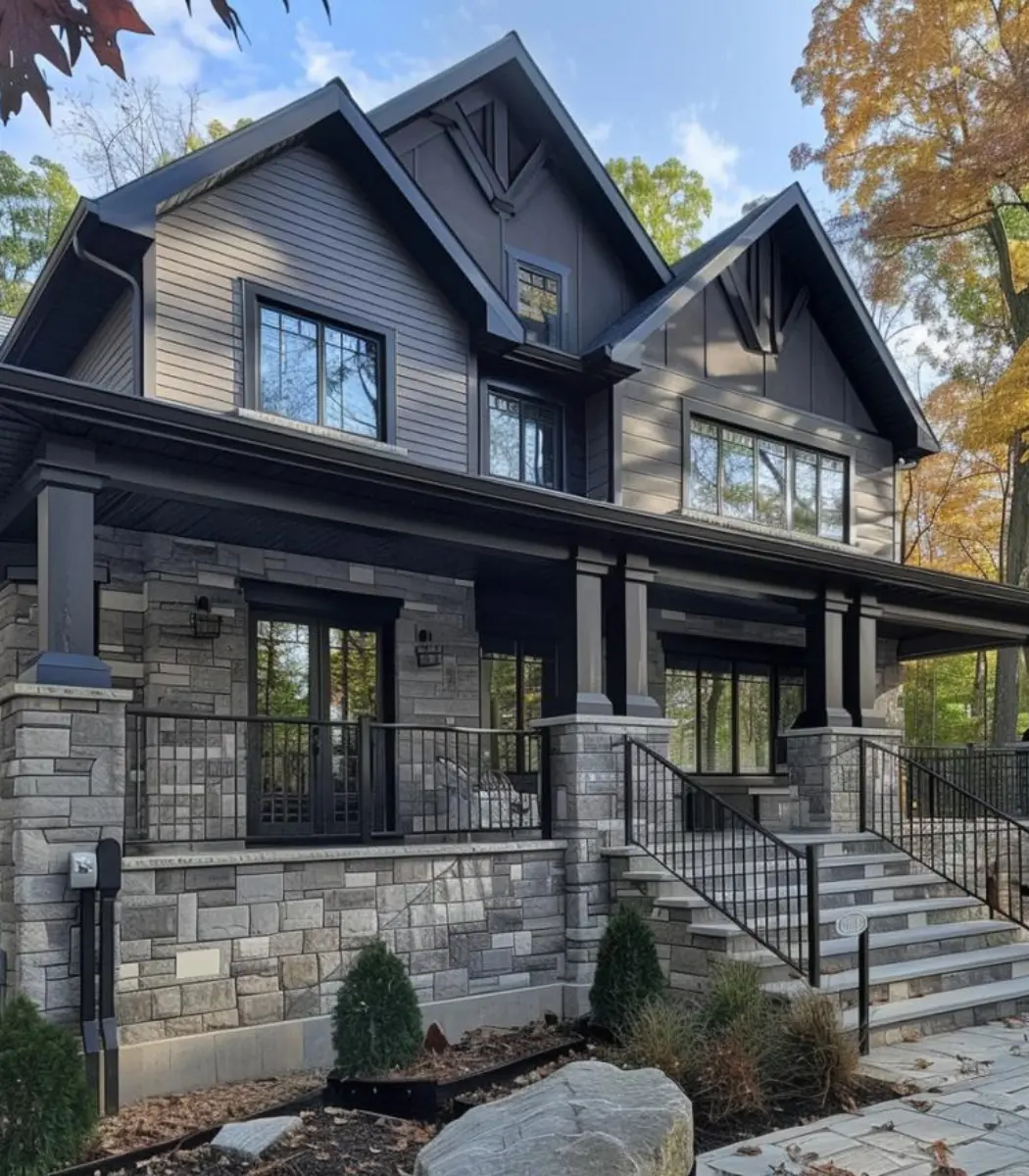 Modern elegance on display: Grey siding transforms a Kitchener home into a stylish and well-protected sanctuary.